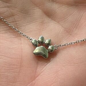 Sterling Silver Paw Print Necklace